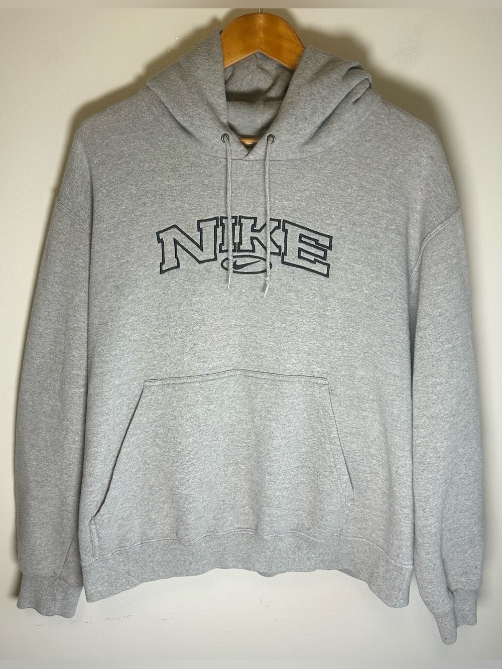 Vintage 80s/90s Nike Hoodie Sweatshirt Mens L Spell Out Embroidered Logo RARE